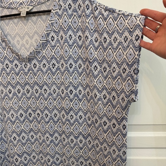 Orvis Blue and White Diamond Pattern Short Sleeve Top size XXL - Picture 4 of 7